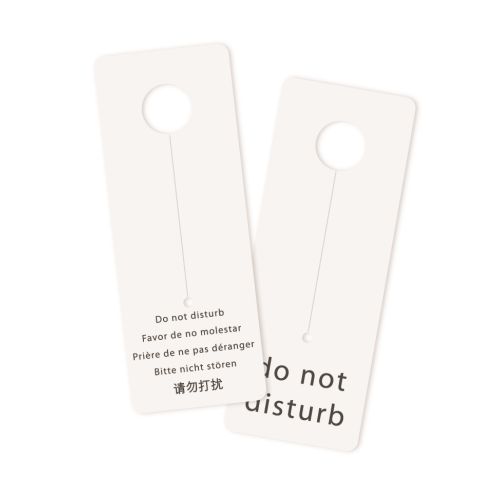 Multilingual Do Not Disturb Door Hanging Sign in English, French, German, Spanish and Chinese